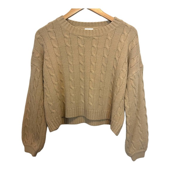 Princess Polly Sweaters Princess Polly Cable Knit Cropped Balloon